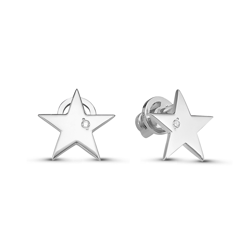 Серьги из серебра с фианитами