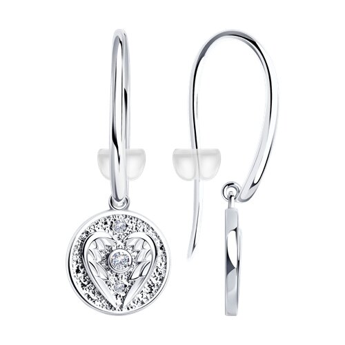 серьги из серебра с фианитами