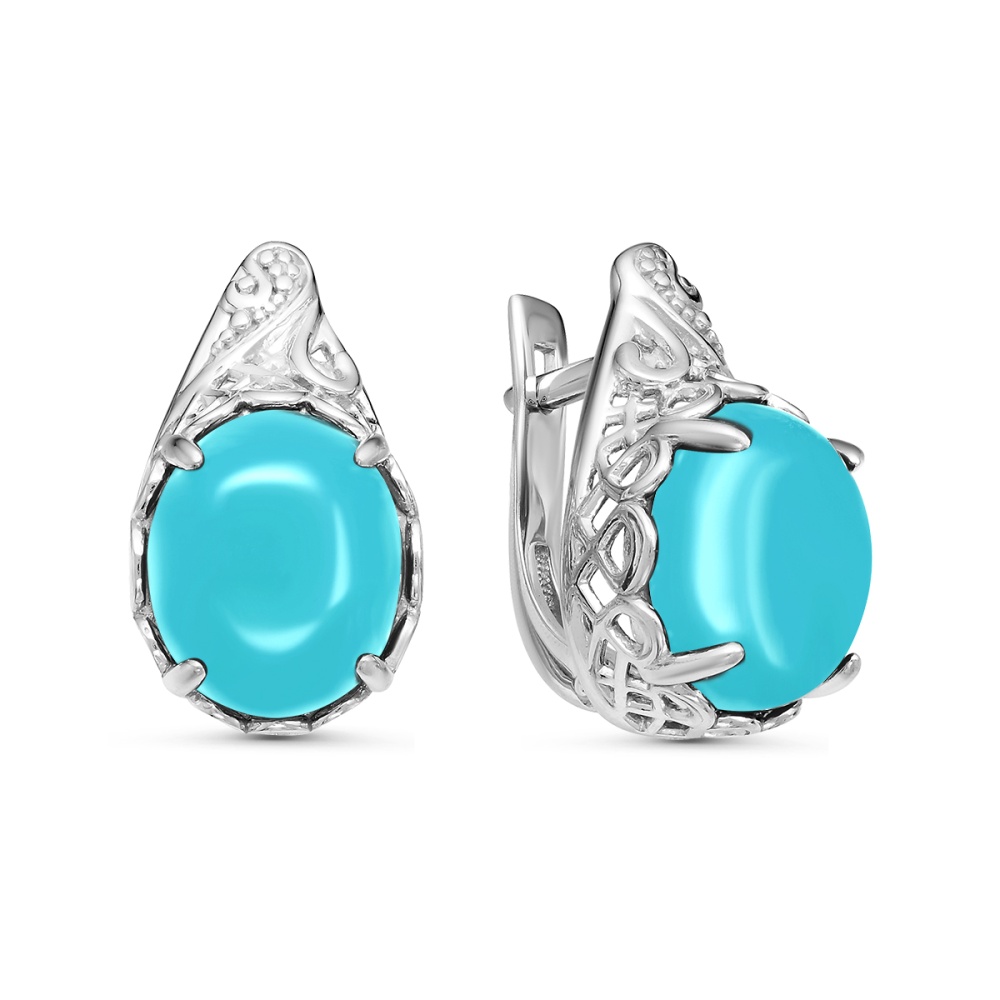 Серьги из серебра с бирюзой