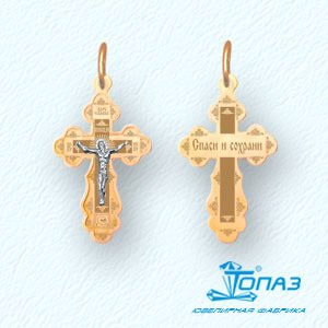 Крест из комбинированного золота