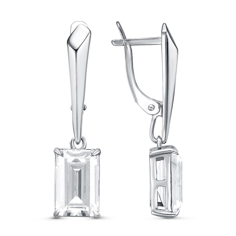 Серьги из серебра с фианитами
