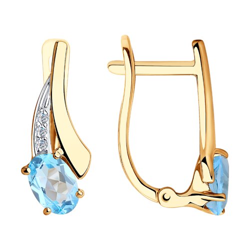 серьги золотые пробы 375 с топазом