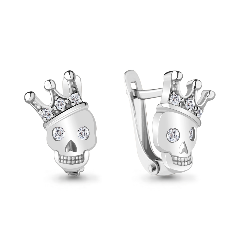 Серьги из серебра с фианитами