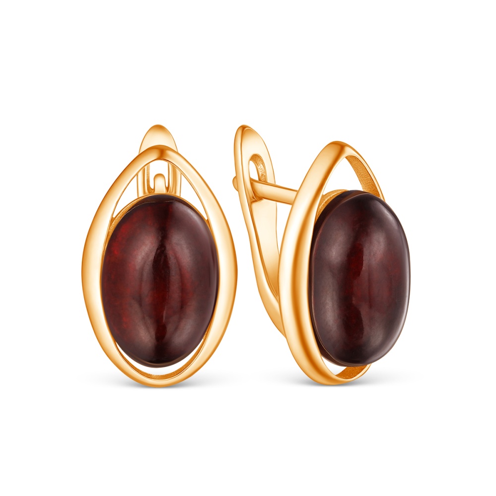 Серьги из серебра с янтарем 