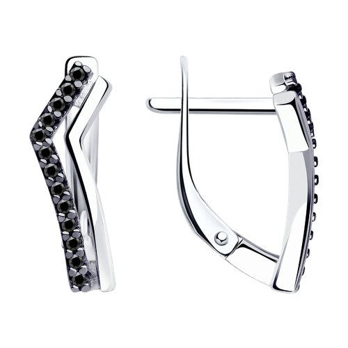 серьги из серебра с фианитами