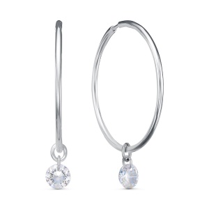 Серьги из серебра с фианитами
