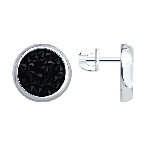 серьги из серебра с кристальной тканью