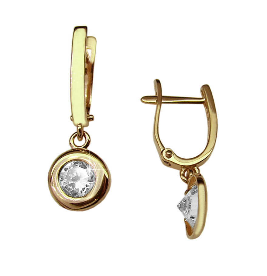 Серьги из серебра с фианитами