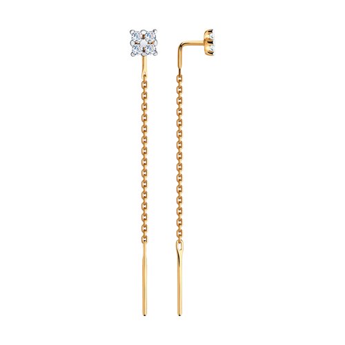 серьги из золота с фианитами