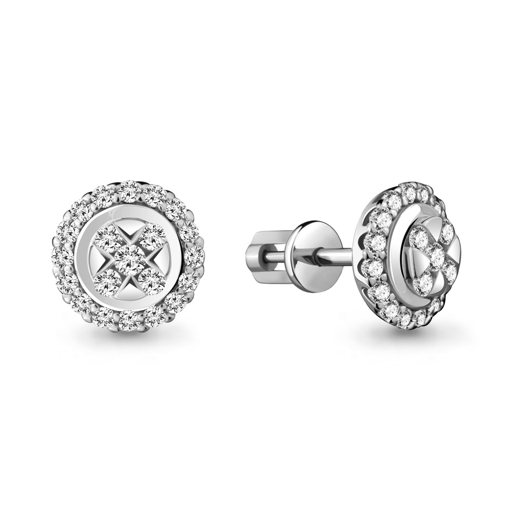 Серьги из серебра с фианитами