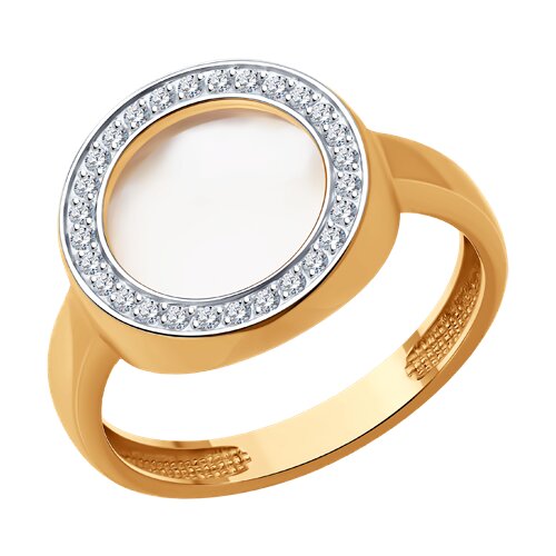 кольцо золотое пробы 585 с перламутром