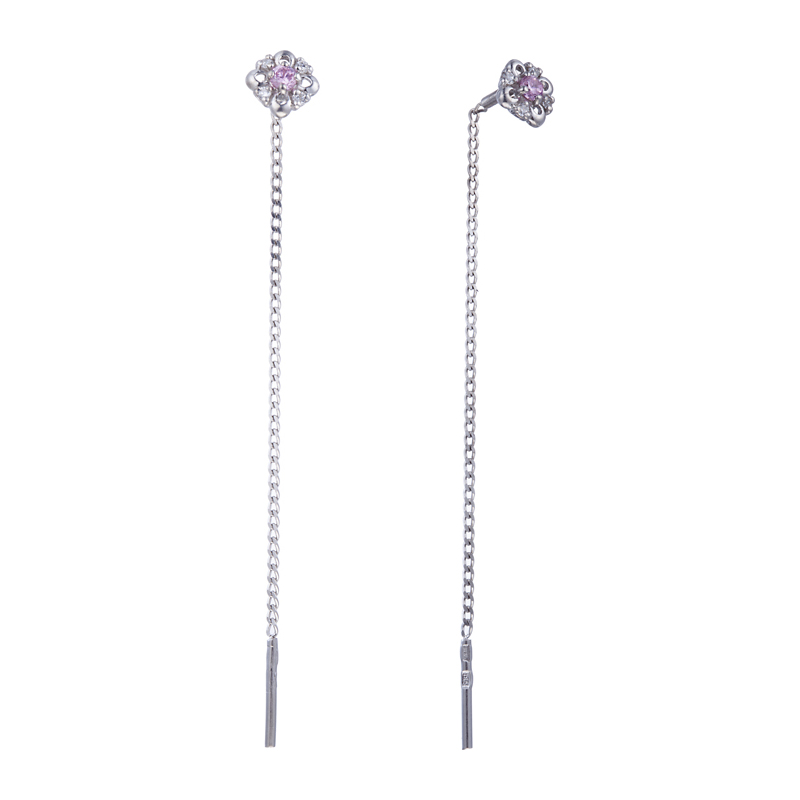 Серьги из серебра с фианитами