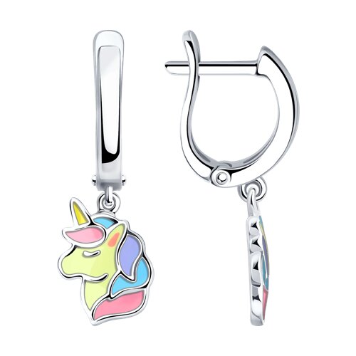 серьги из серебра с эмалью