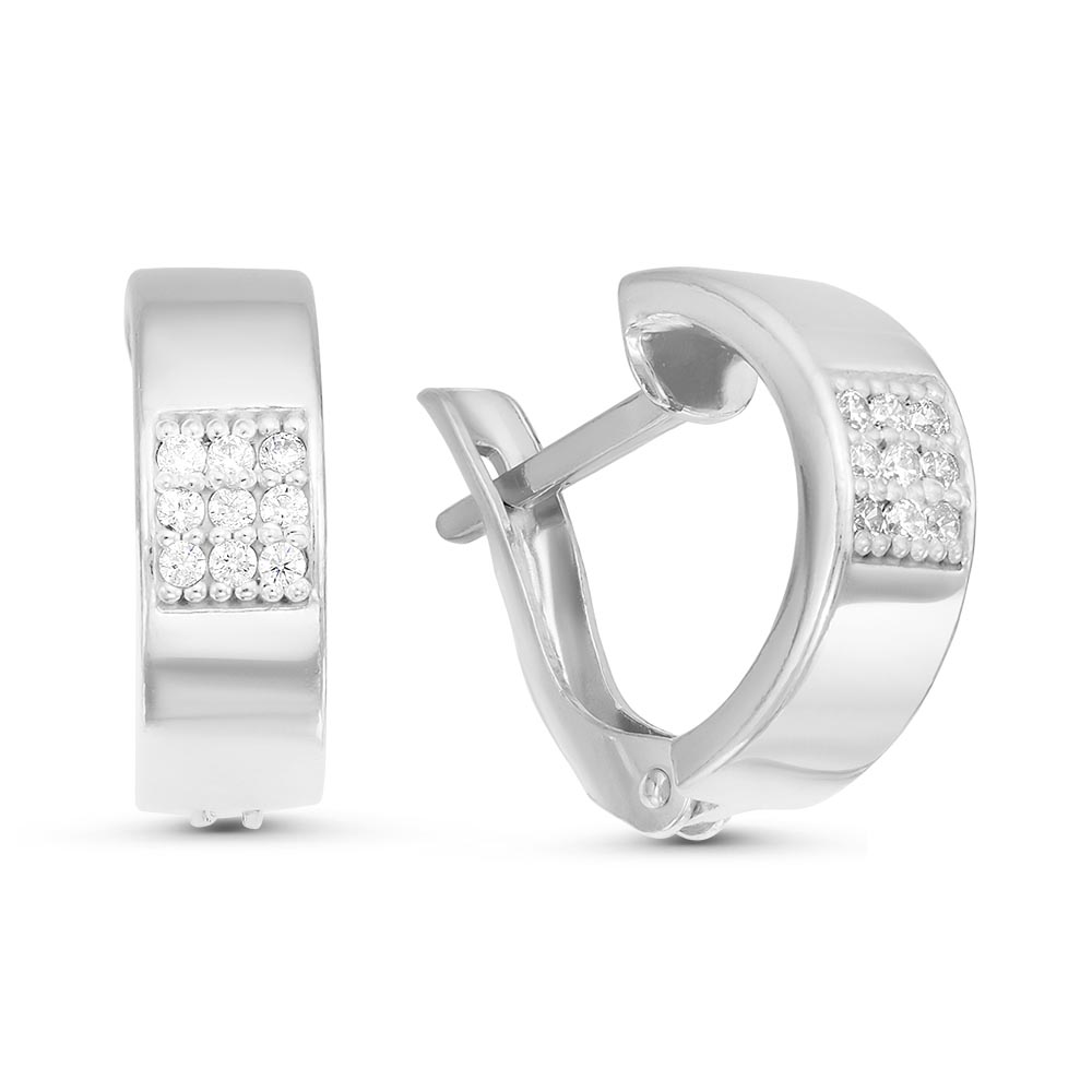Серьги из серебра с фианитами