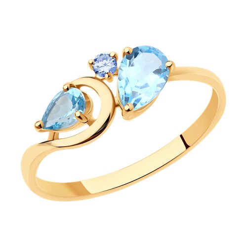 кольцо золотое пробы 585 с топазом