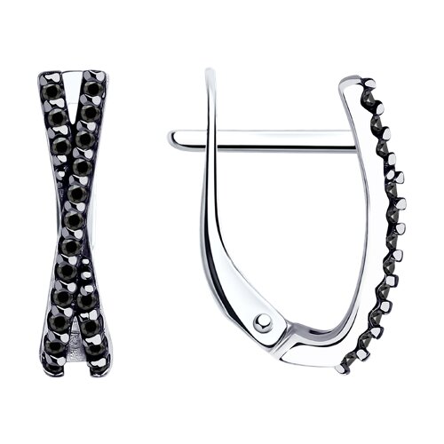 серьги из серебра с фианитами