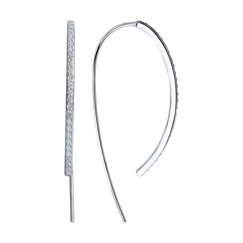 серьги из серебра с фианитами