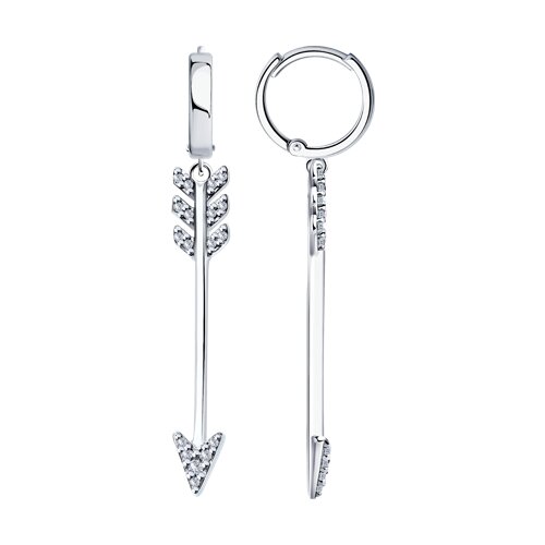 серьги из серебра с фианитами