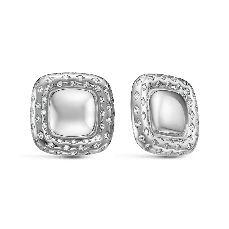 Серьги из серебра с фианитами