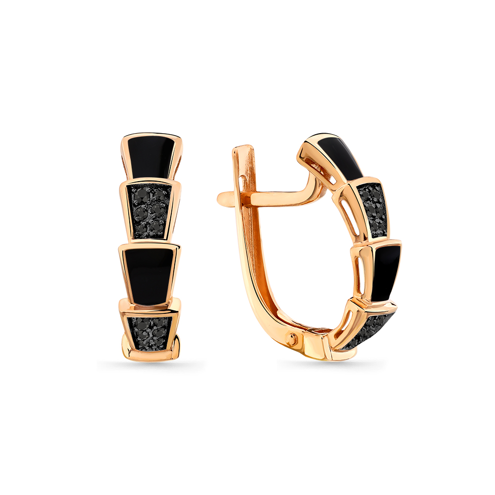 Серьги из золота с фианитами