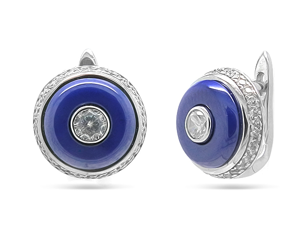 Серьги из серебра с фианитами