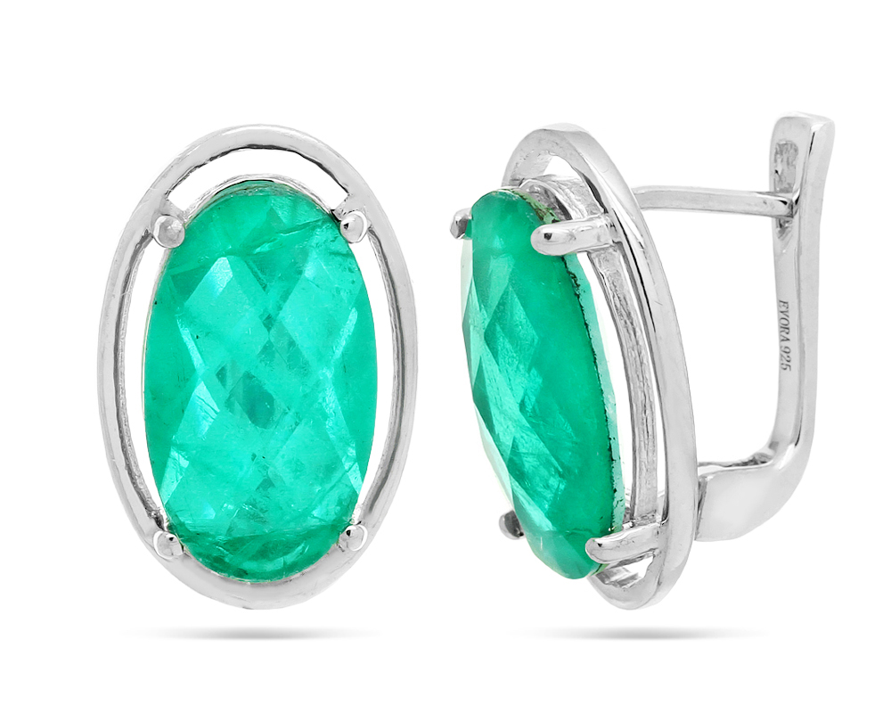 Серьги из серебра с турмалином