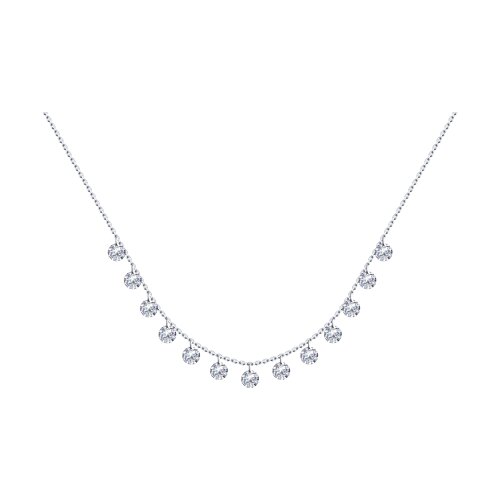 колье из серебра с фианитами