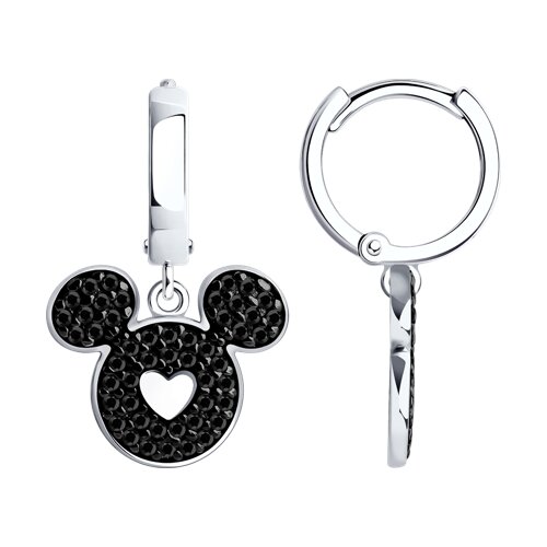 серьги из серебра с фианитами