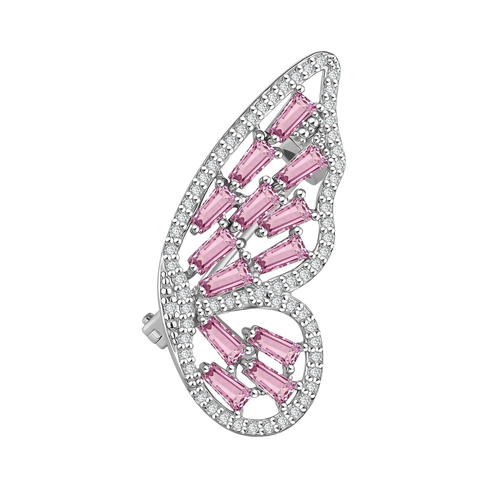 Брошь из серебра с фианитами