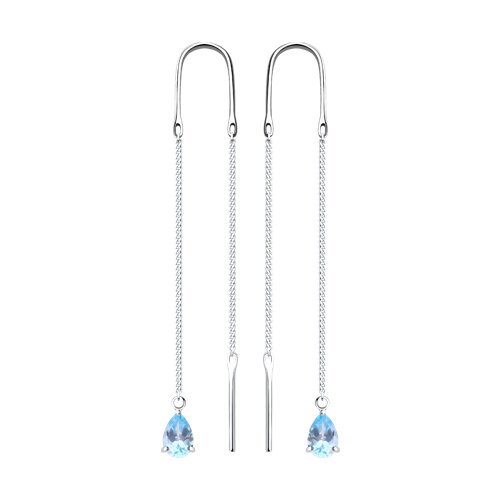 серьги из серебра с топазами