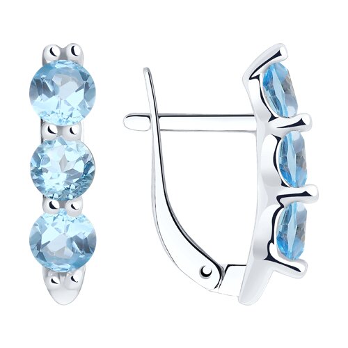 серьги из серебра с топазами