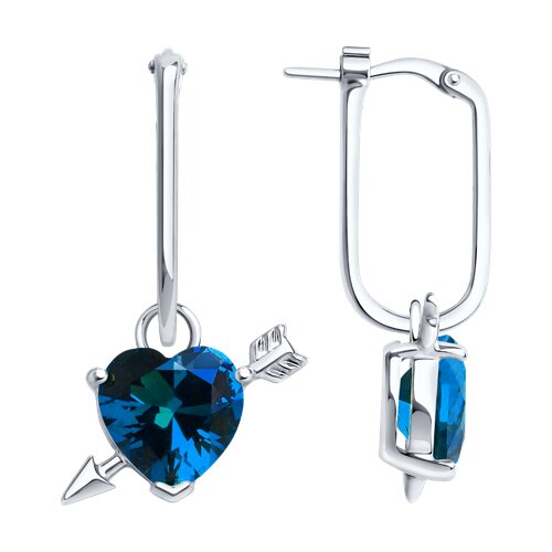 серьги из серебра с фианитами