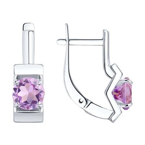 Серьги из серебра с аметистами