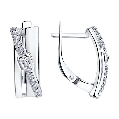 серьги из серебра с фианитами