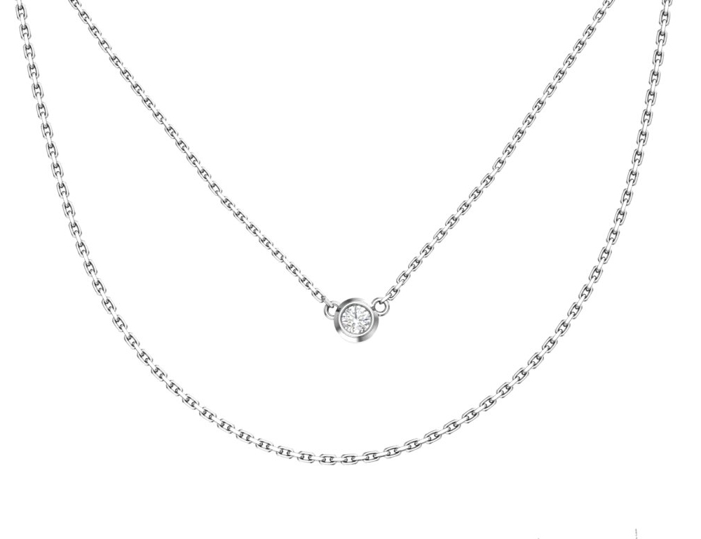 Колье из серебра с фианитом