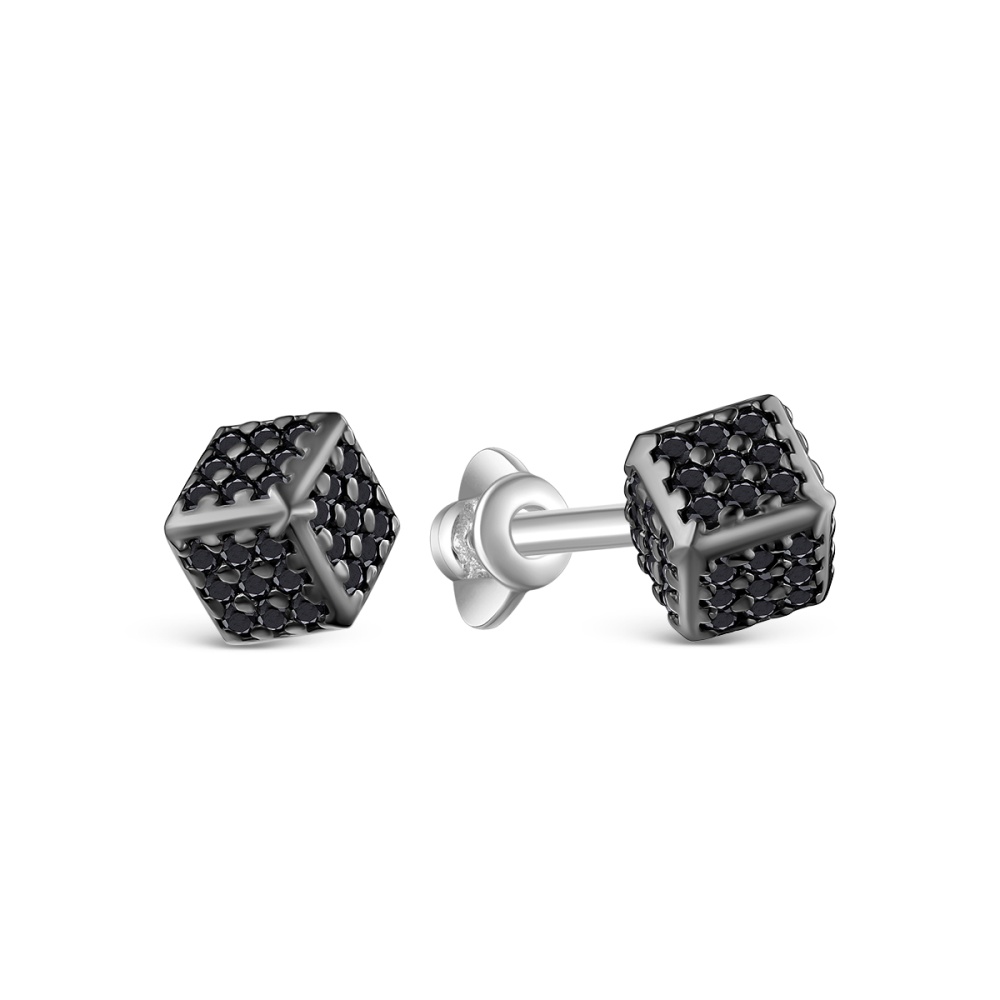 Серьги из серебра с шпинелью