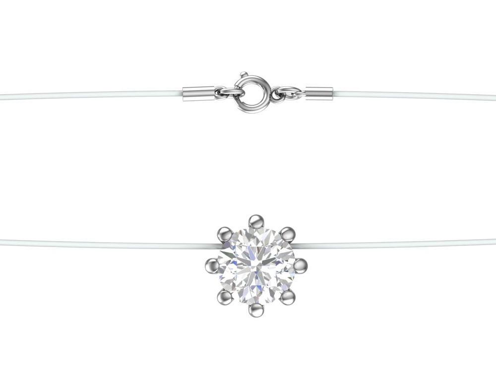 Колье из серебра с фианитом