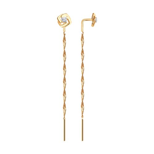 серьги из золота с фианитами