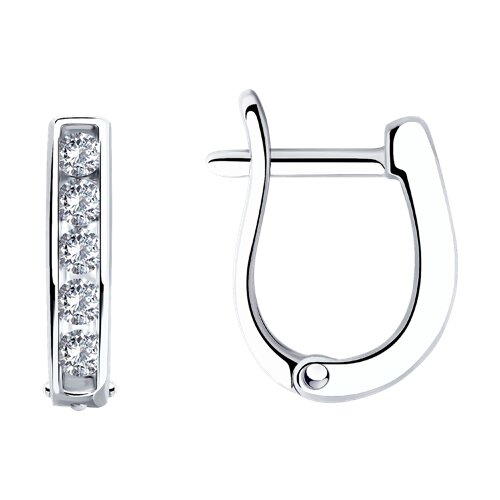 серьги из серебра с фианитами