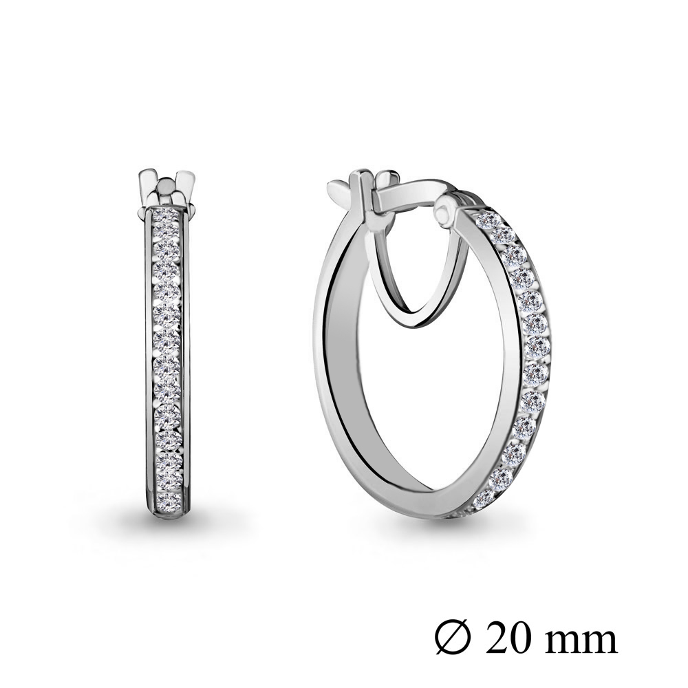 Серьги из серебра с фианитами