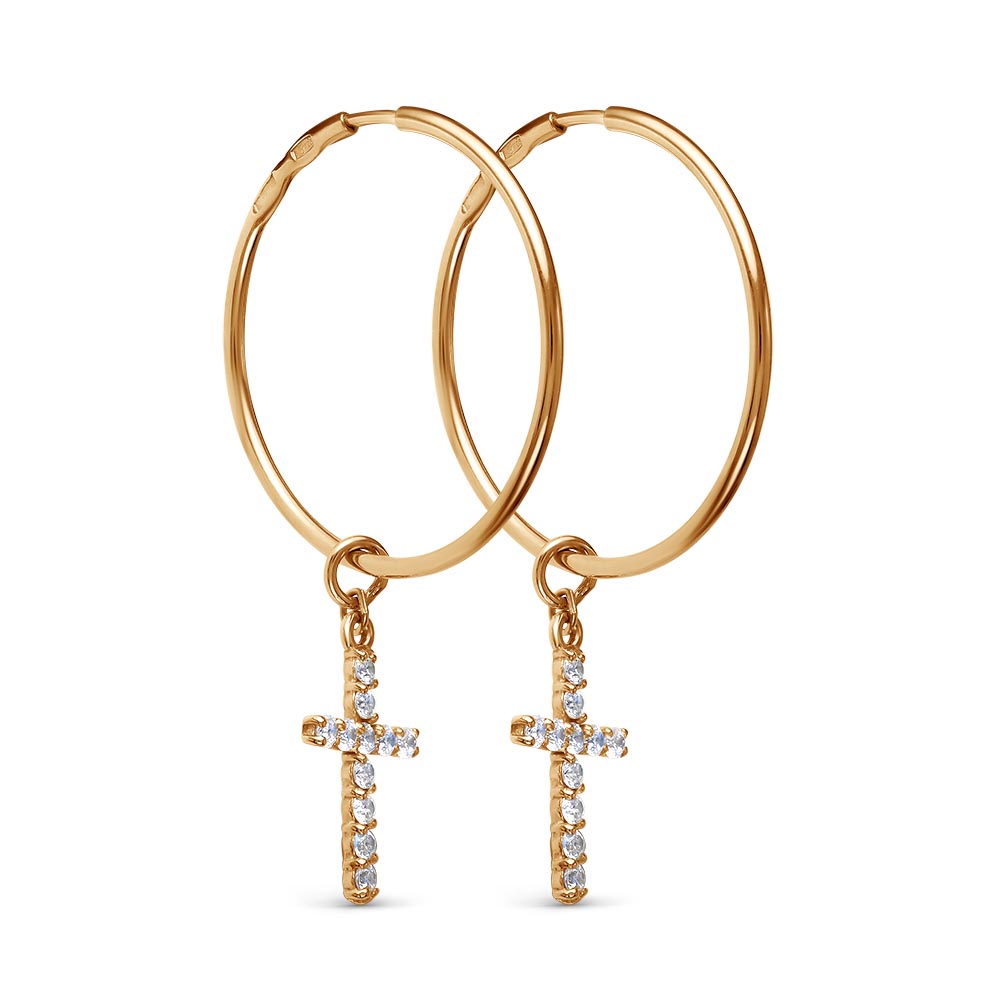 Серьги из серебра с фианитами