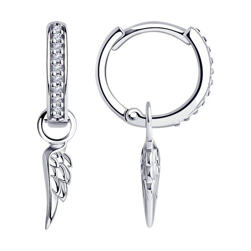 серьги из серебра с фианитами