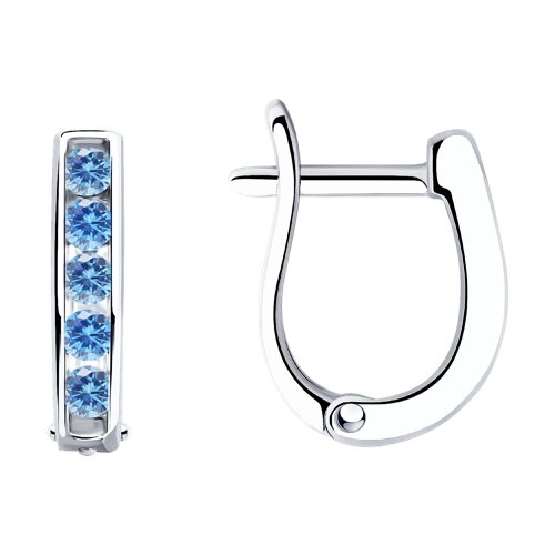 серьги из серебра с фианитами