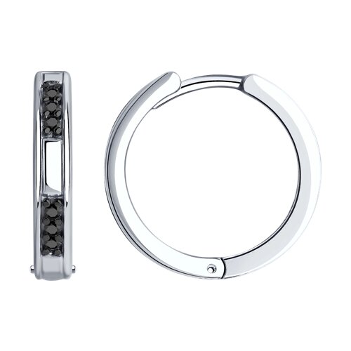 серьги из серебра с фианитами