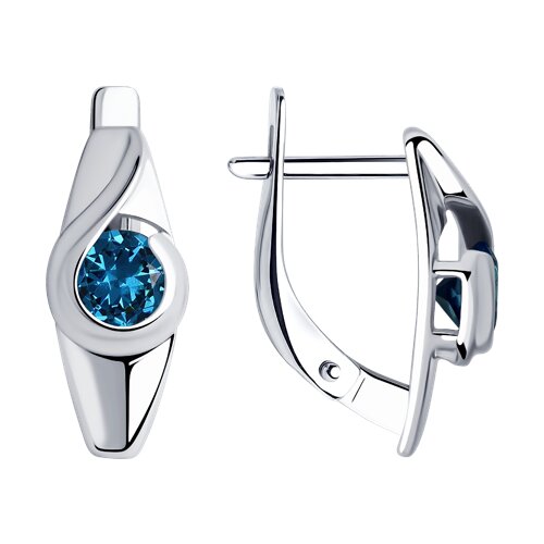 серьги из серебра с лондон топазами