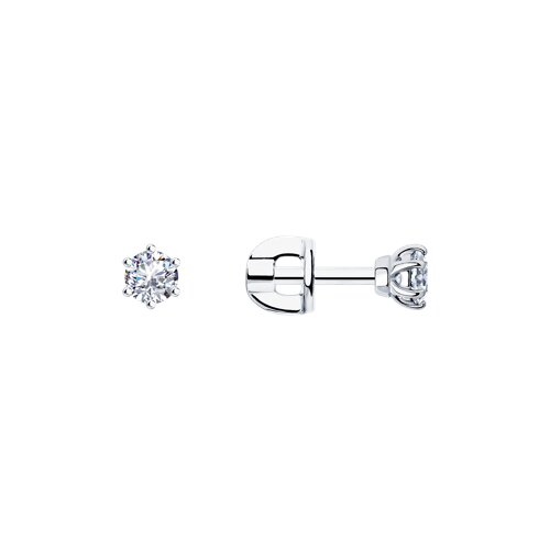 серьги из серебра с фианитами