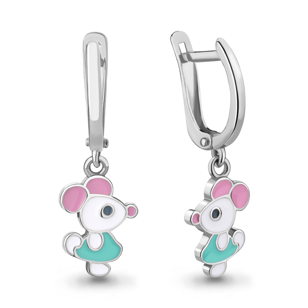 Серьги из серебра с эмалью