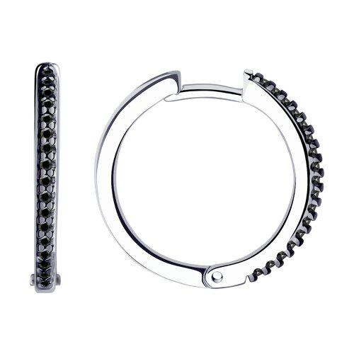 серьги из серебра с фианитами