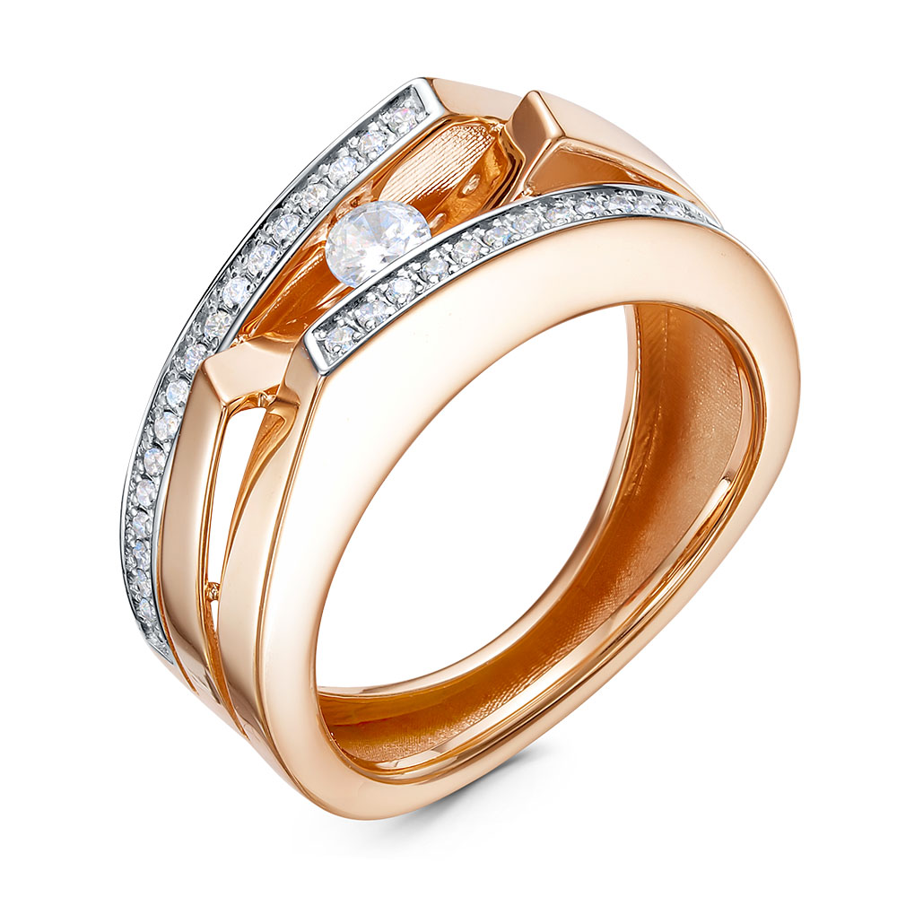 Кольцо из золота с фианитами