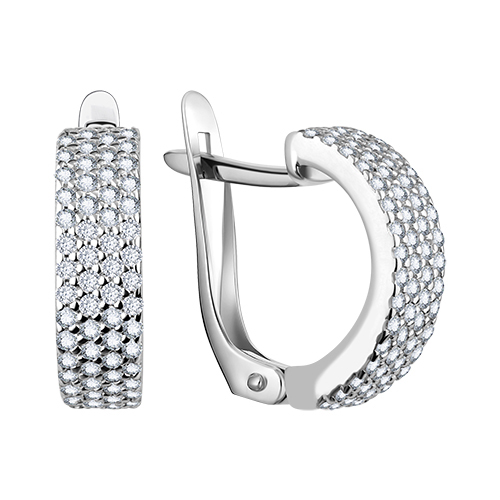 Серьги из серебра с фианитами